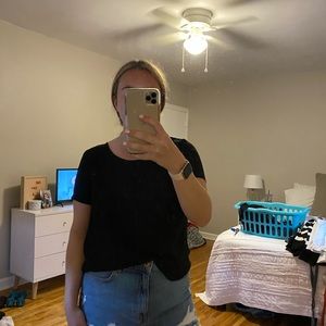 Short sleeve black blouse